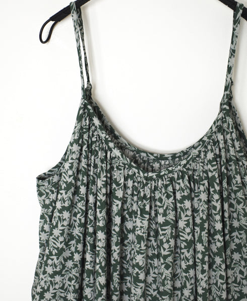 NSL26074 80s VOILE TWO TONE FLOWER PRINT TWO WAY CAMISOLE DRESS