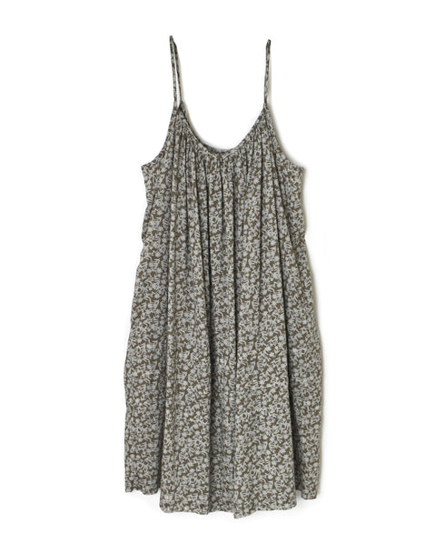 NSL26074 80s VOILE TWO TONE FLOWER PRINT TWO WAY CAMISOLE DRESS