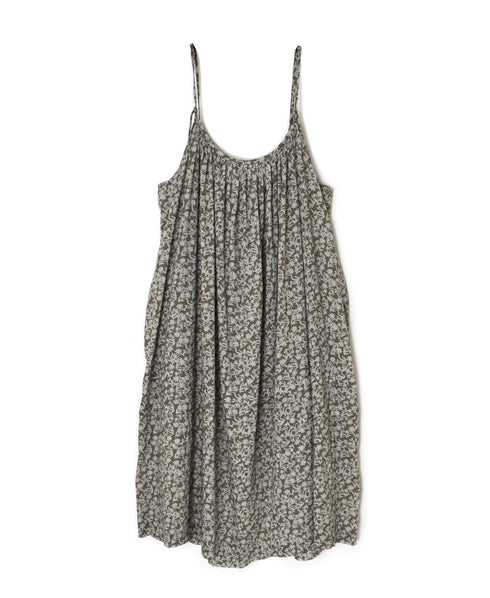 NSL26074 80s VOILE TWO TONE FLOWER PRINT TWO WAY CAMISOLE DRESS