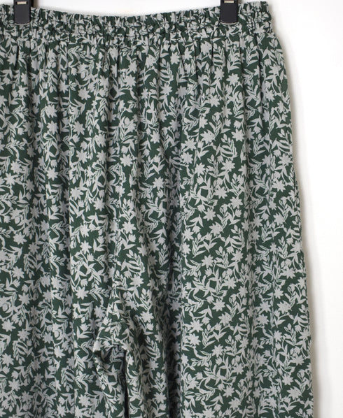 NSL26075 80s VOILE TWO TONE FLOWER PRINT WIDE EASY PANTS