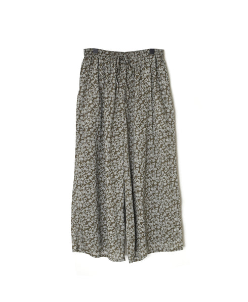 NSL26075 80s VOILE TWO TONE FLOWER PRINT WIDE EASY PANTS