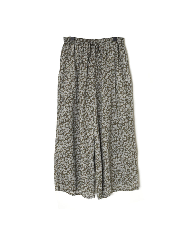 NSL26075 80s VOILE TWO TONE FLOWER PRINT WIDE EASY PANTS