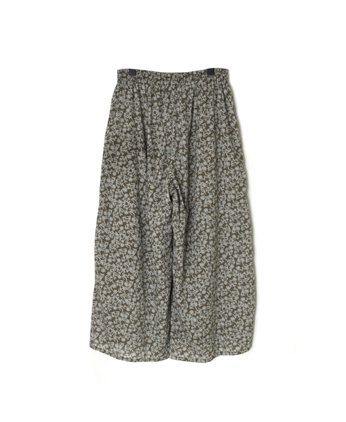 NSL26075 80s VOILE TWO TONE FLOWER PRINT WIDE EASY PANTS
