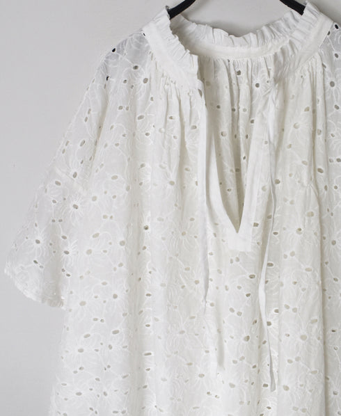 NSL26083 ALL HEMLA FRILL & STRING GATHERED SHIRT