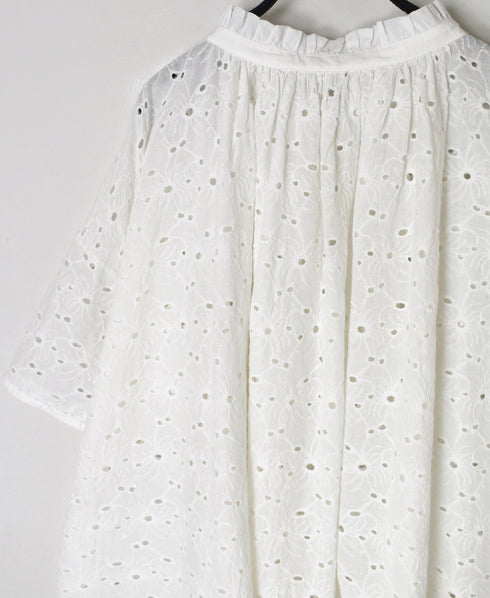 NSL26083 ALL HEMLA FRILL & STRING GATHERED SHIRT