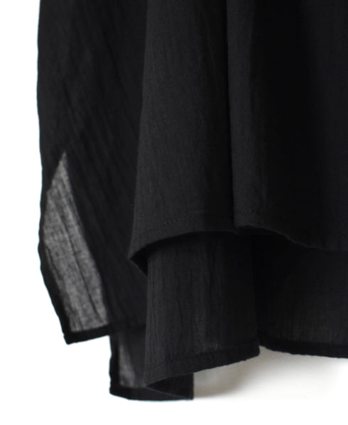 NSL26092 80s COTTON VOILE LACE LACE&STRING COLLAR GATHERED SHIRT
