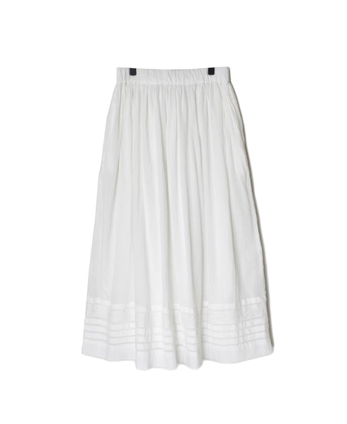 NSL26093 80s COTTON VOILE LACE GATHERED SKIRT