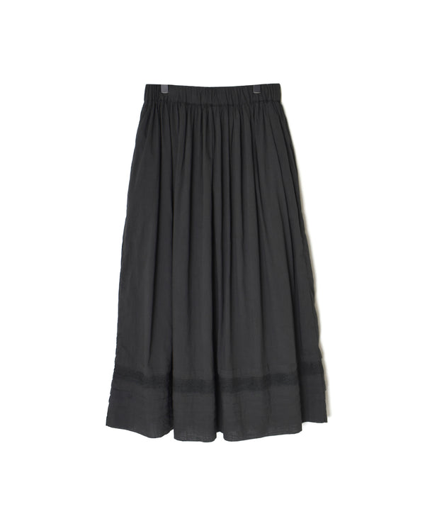NSL26093 80s COTTON VOILE LACE GATHERED SKIRT