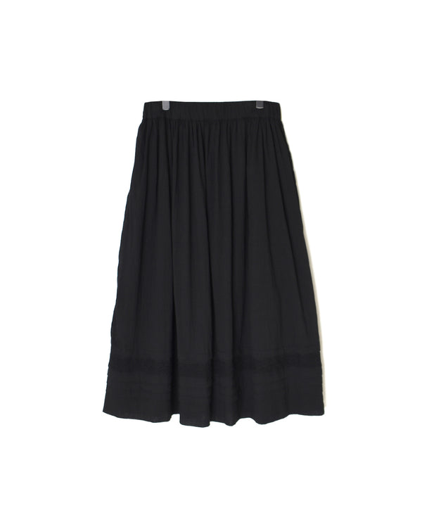 NSL26093 80s COTTON VOILE LACE GATHERED SKIRT