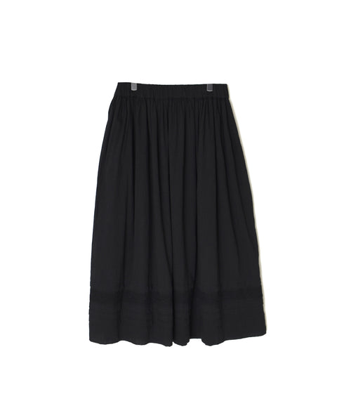 NSL26093 80s COTTON VOILE LACE GATHERED SKIRT