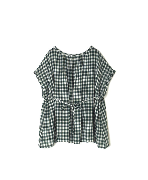 NSL26102 FANCY GINGHAM CHECK GATHERED PATCH WORK SMOCK