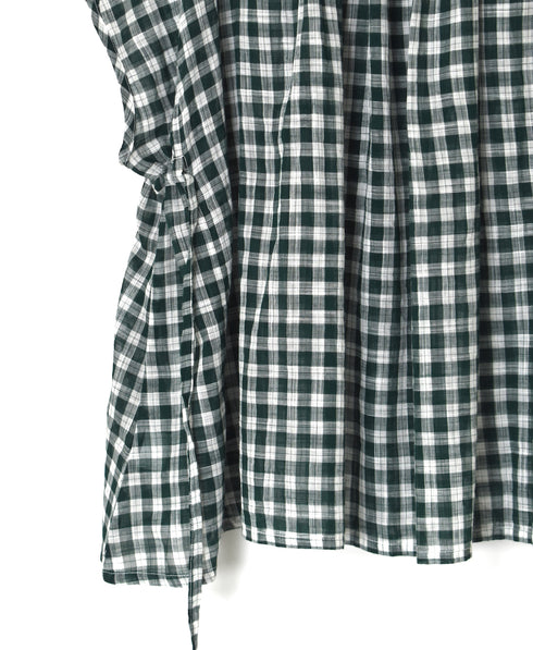 NSL26102 FANCY GINGHAM CHECK GATHERED PATCH WORK SMOCK