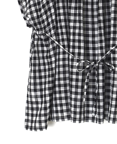 NSL26102 FANCY GINGHAM CHECK GATHERED PATCH WORK SMOCK