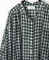 NSL26103 FANCY GINGHAM CHECK BANDED COLLAR GATHER SHIRT DRESS