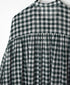 NSL26103 FANCY GINGHAM CHECK BANDED COLLAR GATHER SHIRT DRESS