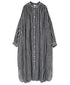 NSL26103 FANCY GINGHAM CHECK BANDED COLLAR GATHER SHIRT DRESS
