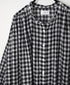 NSL26103 FANCY GINGHAM CHECK BANDED COLLAR GATHER SHIRT DRESS