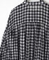 NSL26103 FANCY GINGHAM CHECK BANDED COLLAR GATHER SHIRT DRESS