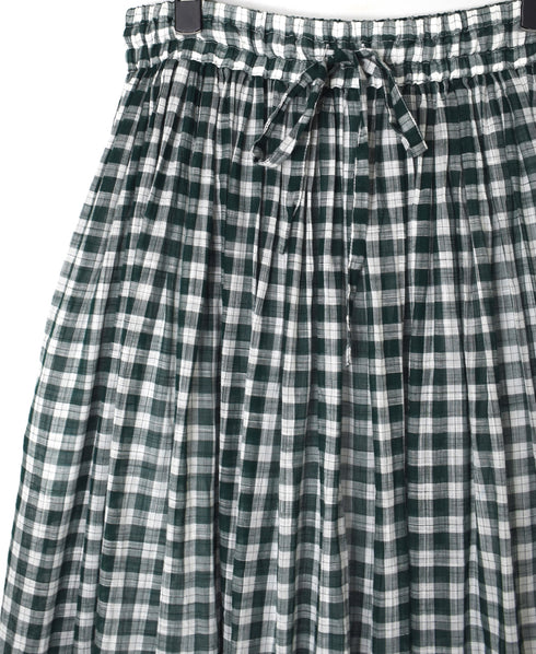 NSL26104 FANCY GINGHAM CHECK GATHERED SKIRT