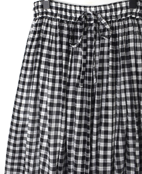 NSL26104 FANCY GINGHAM CHECK GATHERED SKIRT