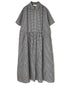 INSL26313 60s LINEN GINGHAM CHECK REGULAR COLLAR S/SL DRESS