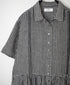 INSL26313 60s LINEN GINGHAM CHECK REGULAR COLLAR S/SL DRESS