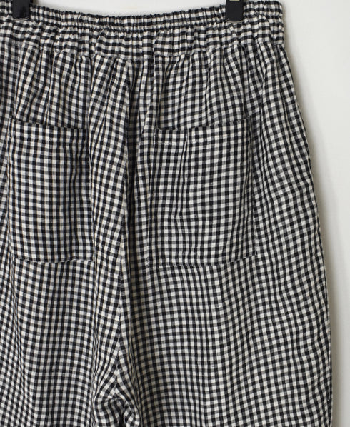 INSL26315 60s LINEN GINGHAM CHECK EASY PANTS