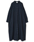 NSL26523 40s COTTON POPLIN PLAIN BAND COLLAR BACK SIDE GATHERED DRESS