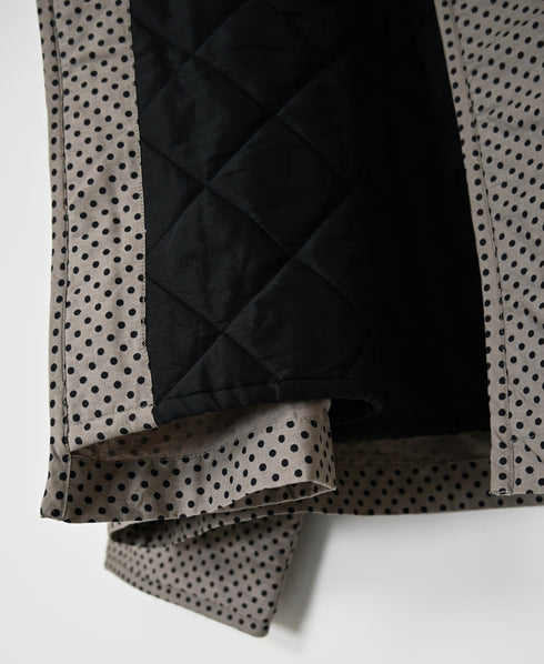 NSL26531 40s COTTON POPLIN DOT PRINT QUILTED LINING HOODED JACKET
