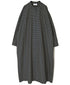 NSL26533 40s COTTON POPLIN DOT PRINT BANDED COLLAR BACK SIDE GATHERED DRESS