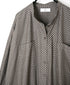 NSL26533 40s COTTON POPLIN DOT PRINT BANDED COLLAR BACK SIDE GATHERED DRESS