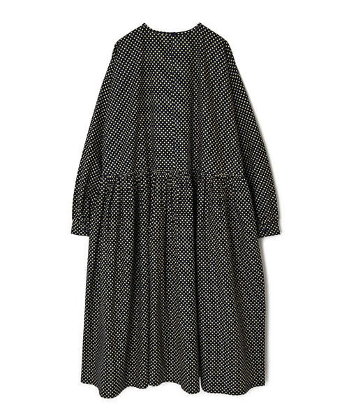 NSL26534 40s COTTON POPLIN DOT PRINT CREW NECK PULLOVER DRESS