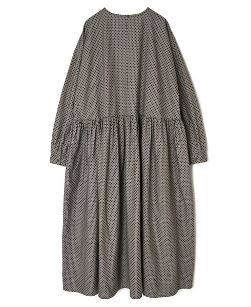 NSL26534 40s COTTON POPLIN DOT PRINT CREW NECK PULLOVER DRESS