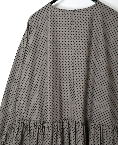 NSL26534 40s COTTON POPLIN DOT PRINT CREW NECK PULLOVER DRESS