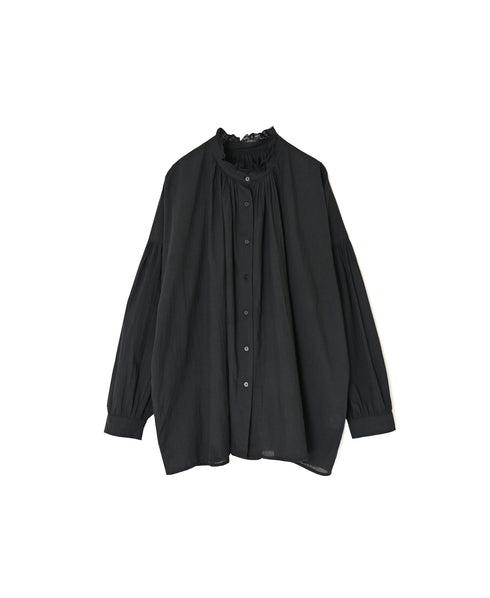 NSL26551 60s COTTON CAMBRIC PLAIN WITH LACE LACE FRILL COLLAR SHIRT