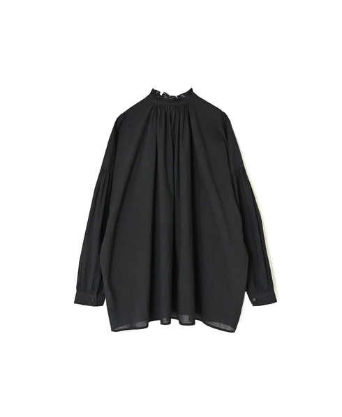 NSL26551 60s COTTON CAMBRIC PLAIN WITH LACE LACE FRILL COLLAR SHIRT
