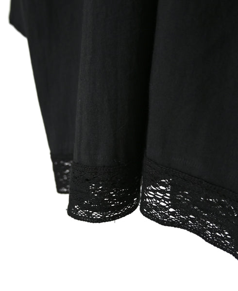 NSL26552 60s COTTON CAMBRIC PLAIN WITH LACE LACE & STRING COLLAR GATHERED SHIRT