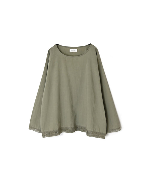 NSL26553 60s COTTON CAMBRIC PLAIN WITH LACE HEM & CUFF LACE SMOCK