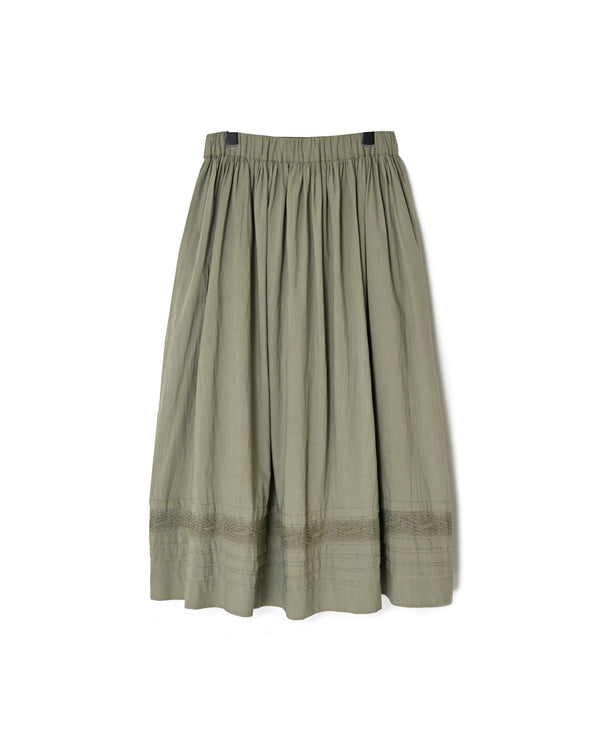 NSL26555 60s COTTON CAMBRIC PLAIN WITH LACE GATHERED SKIRT WITH PLEAT LACE
