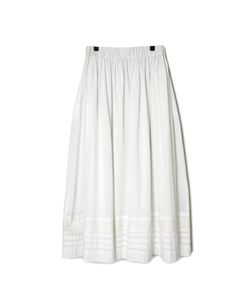 NSL26555 60s COTTON CAMBRIC PLAIN WITH LACE GATHERED SKIRT WITH PLEAT LACE