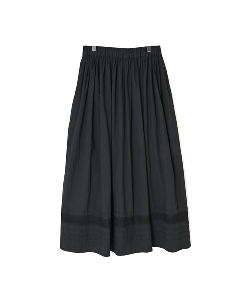 NSL26555 60s COTTON CAMBRIC PLAIN WITH LACE GATHERED SKIRT WITH PLEAT LACE
