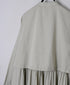 NSL26562 COTTON SATIN PLAIN BANDED COLLAR LAYERED DRESS