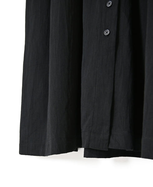 NSL26562 COTTON SATIN PLAIN BANDED COLLAR LAYERED DRESS