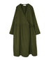 NSL26563 COTTON SATIN PLAIN CACHE COEUR DRESS WITH PLEATS