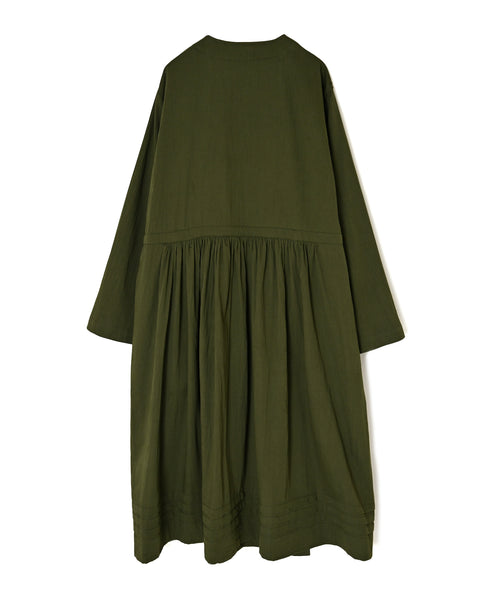 NSL26563 COTTON SATIN PLAIN CACHE COEUR DRESS WITH PLEATS