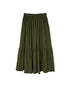 NSL26564 COTTON SATIN PLAIN TIERED GATHER SKIRT