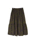 NSL26575 COTTON SATIN FLOWER PRINT TIERED GATHERED SKIRT
