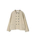 NSL26581 MINI CORDUROY CROSSHATCH PRINT NO COLLAR DOUBLE JACKET