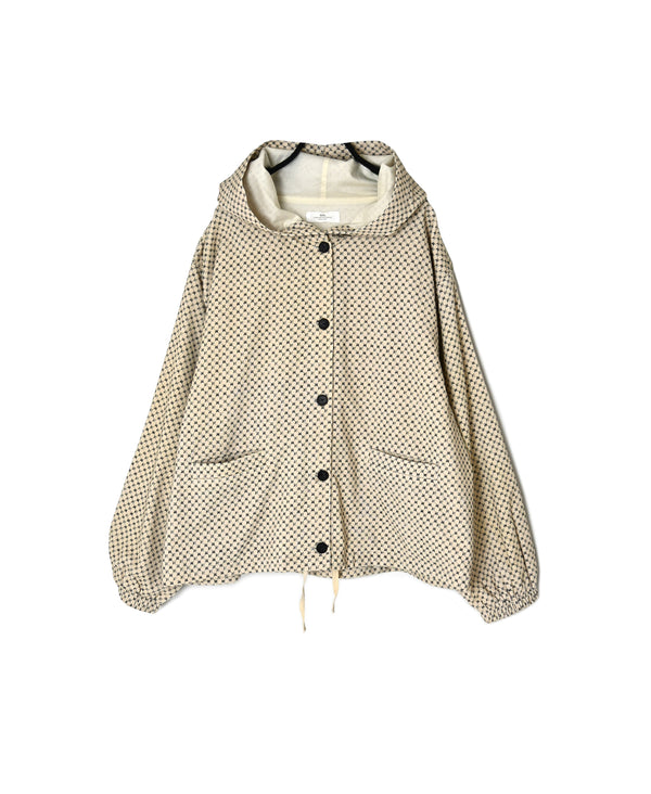 NSL26582 MINI CORDUROY CROSSHATCH PRINT HOODED BLOUSON