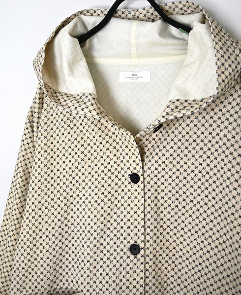 NSL26582 MINI CORDUROY CROSSHATCH PRINT HOODED BLOUSON